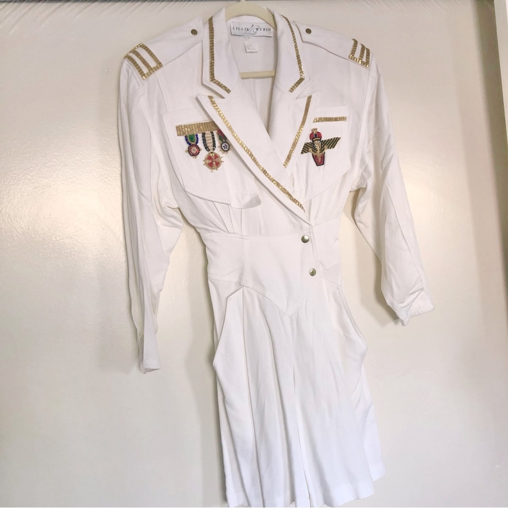 Vintage Lillie Rubin Military Style Romper